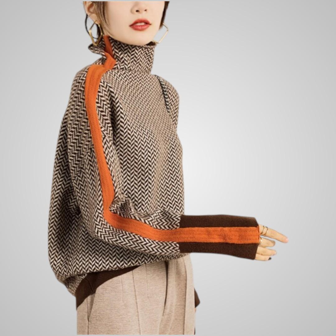 Tindra Stickad Polotröja med Ränder