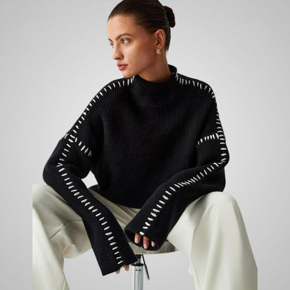 Elvira Svart Stickad Tröja