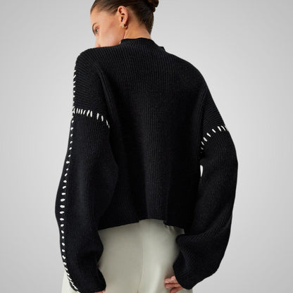 Elvira Svart Stickad Tröja