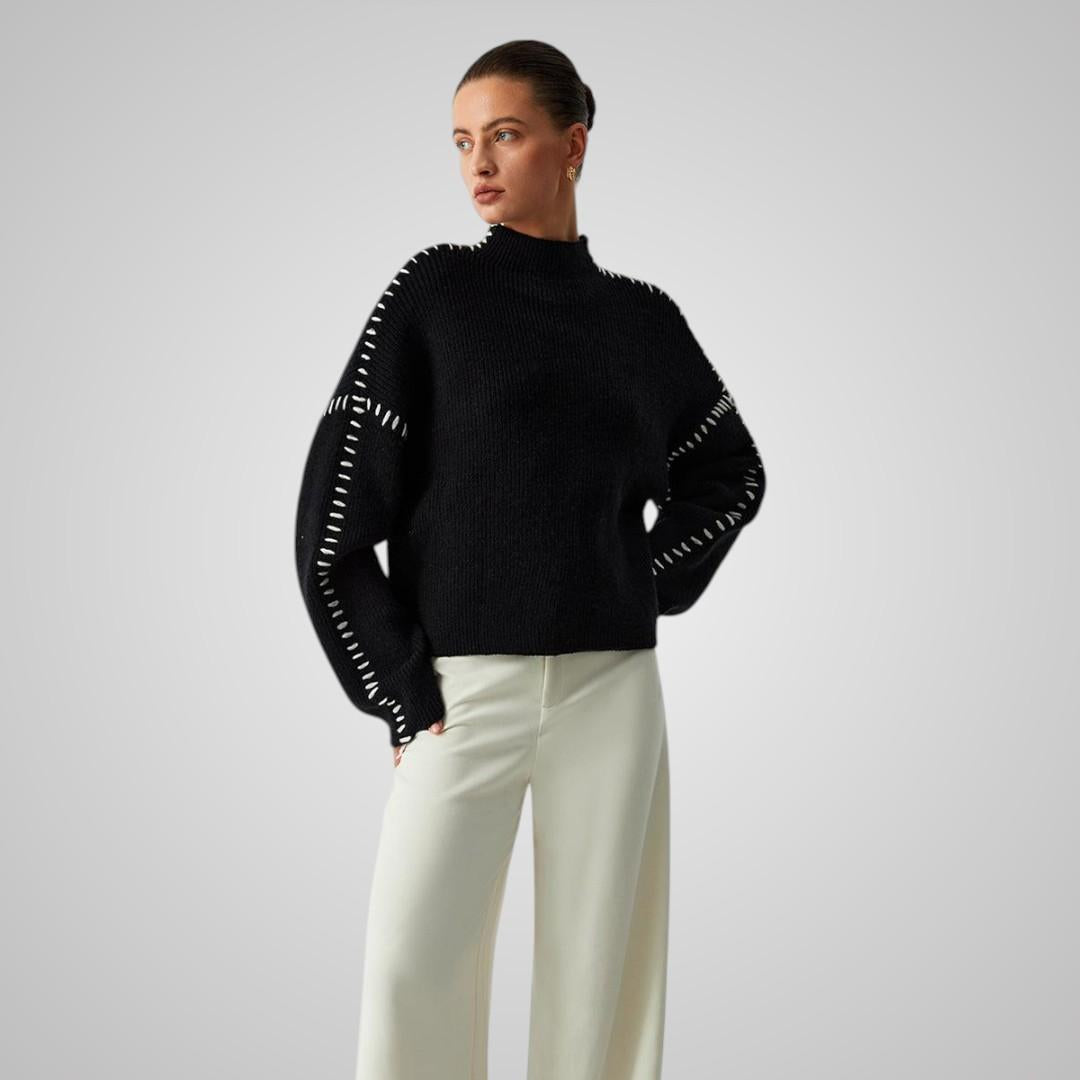 Elvira Svart Stickad Tröja