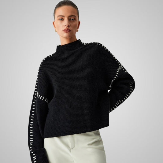 Elvira Svart Stickad Tröja