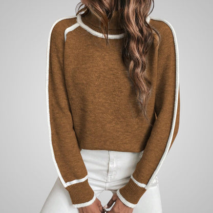 Malin Stickad Tröja med Kontrastkant