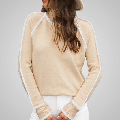 Malin Stickad Tröja med Kontrastkant