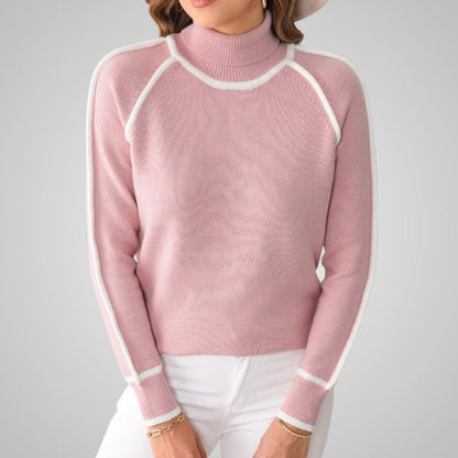 Malin Stickad Tröja med Kontrastkant