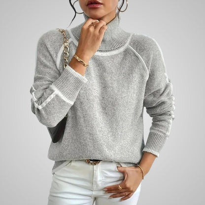 Malin Stickad Tröja med Kontrastkant